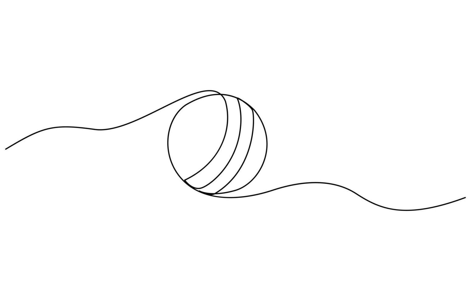 Professional cricket bat continuous single one line drawing art, Cricket Ball One Line Drawing. vector