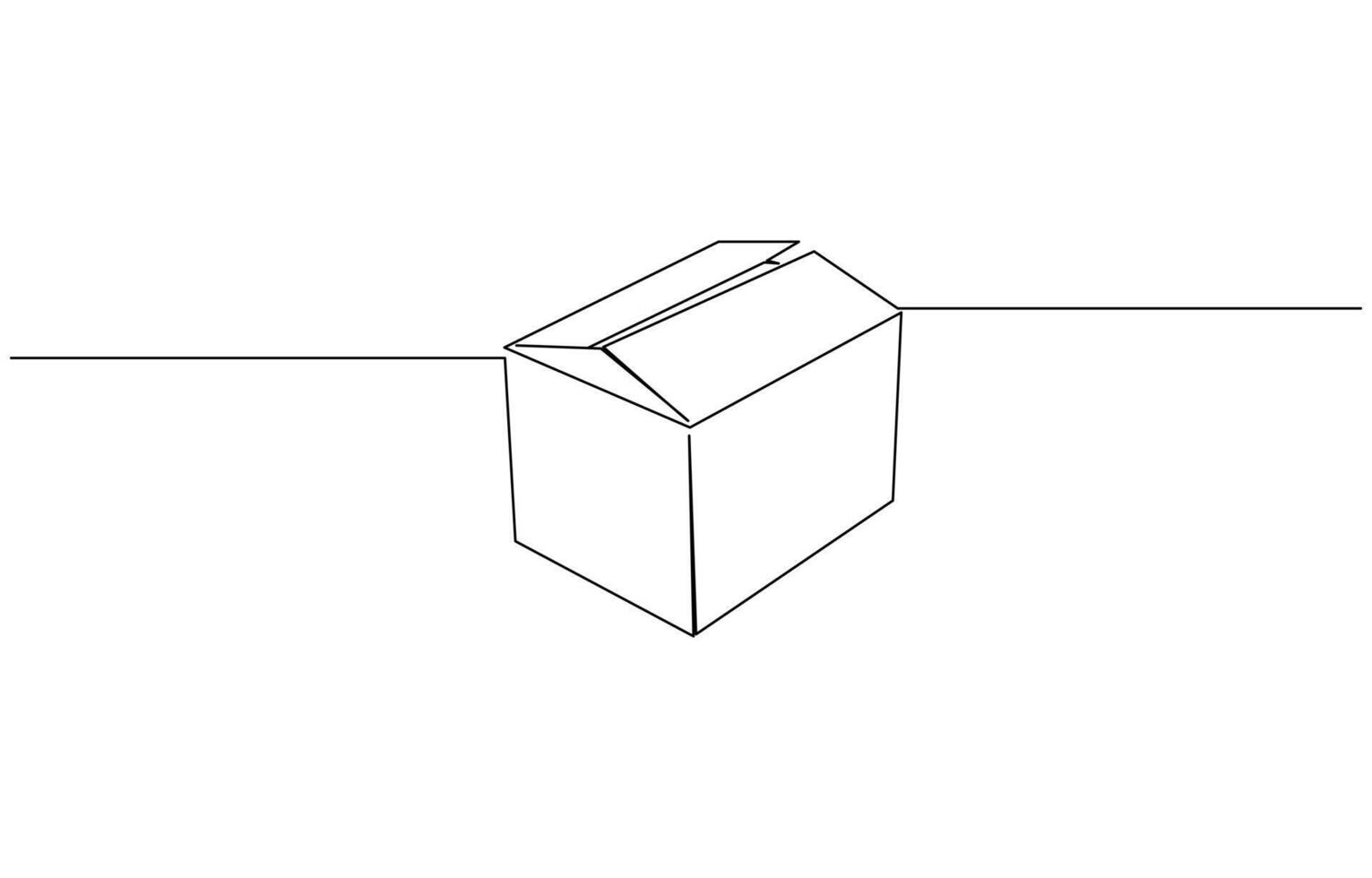 Continuous one line drawing silhouette of a cardboard box. Hand drawn gift box continuous one line icon. Present with ribbon bow single line art illustration. vector