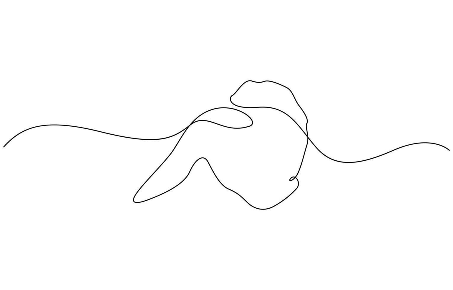 Single continuous line of fried chicken. Fried chicken in one line style, Fast food cafe logotype template concept, One single line drawing of hot spicy and crispy fried chicken store. vector