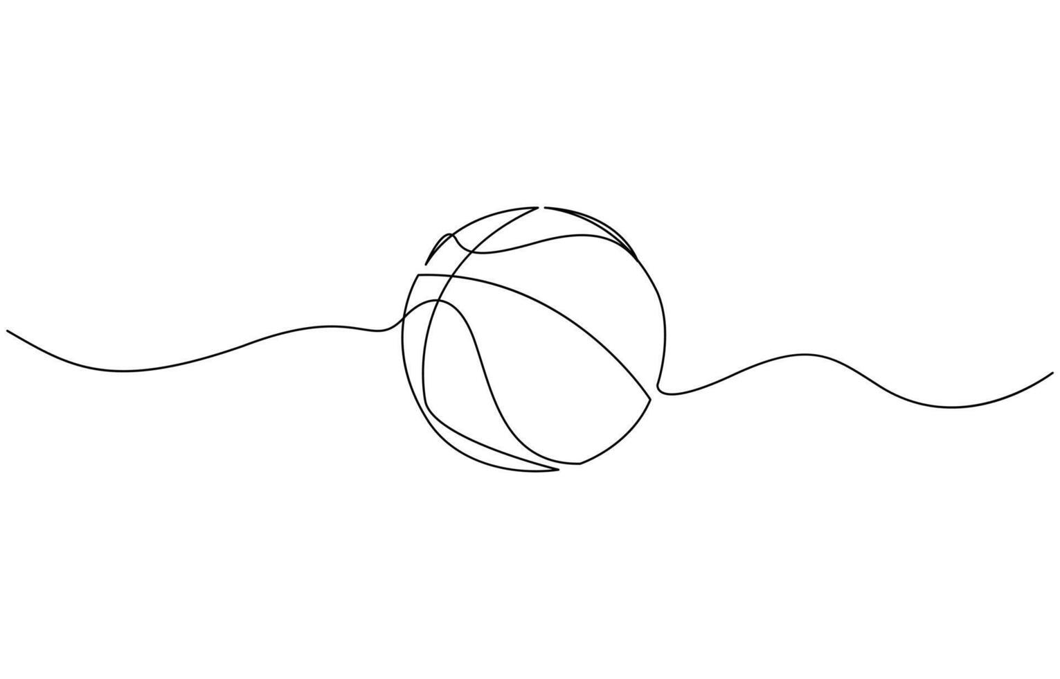 Modern illustration of a continuous one-line drawing of a basketball icon, Continuous one line drawing of a basketball. Symbolizes basketball games. vector