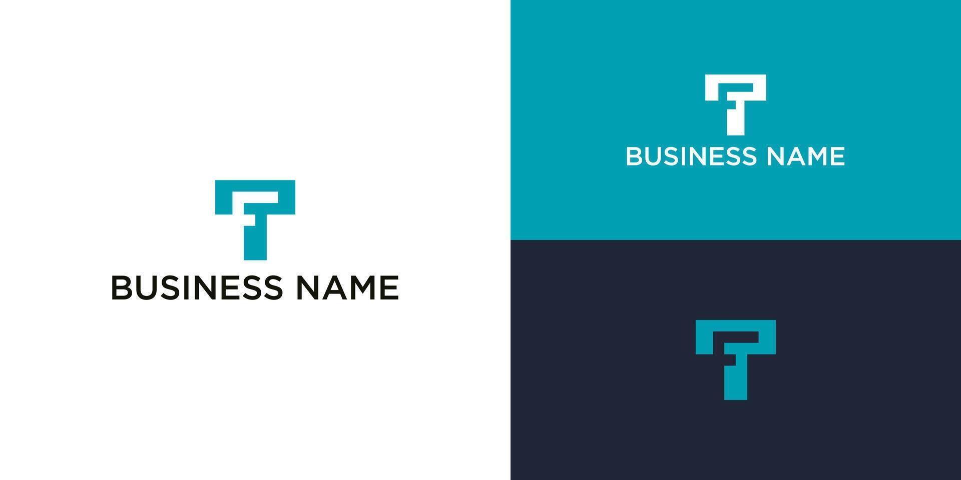 Modern stylized monogram logo with letters T and F minimalist design for brand identity vector