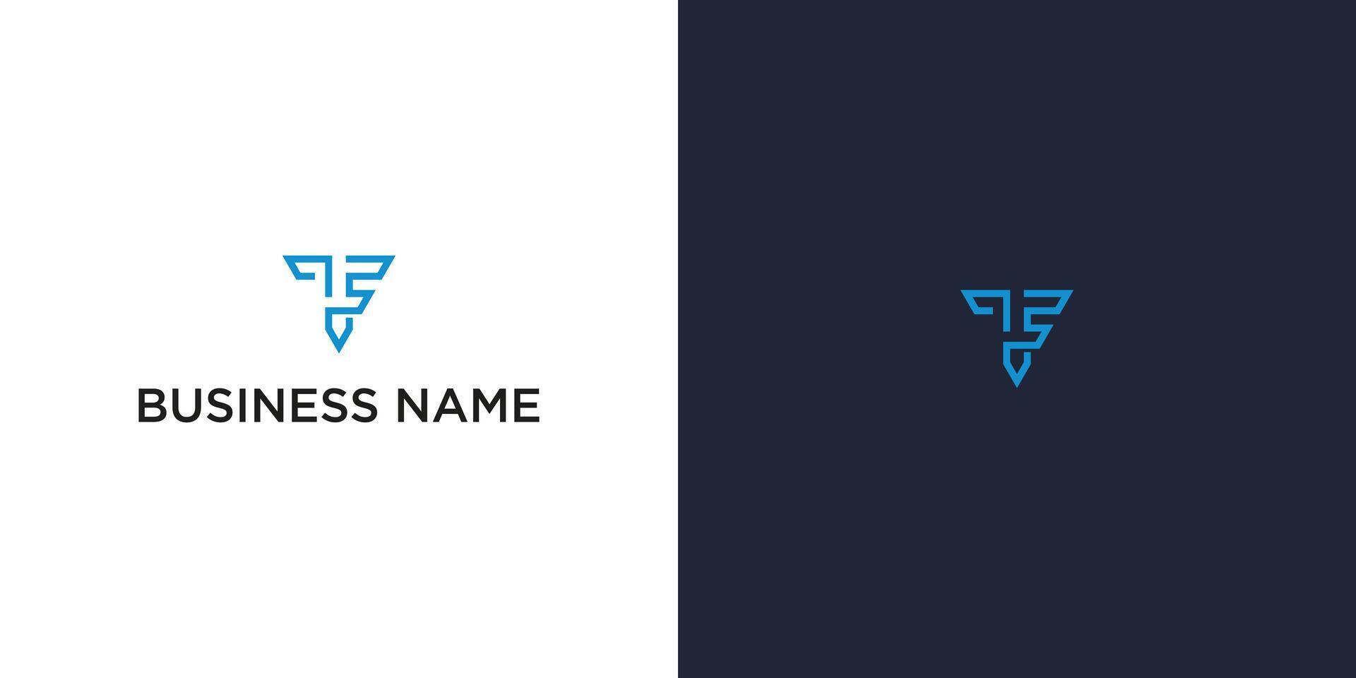Abstract TF Initial Logo, Minimalist Monogram Design, Modern Business Branding Concept vector