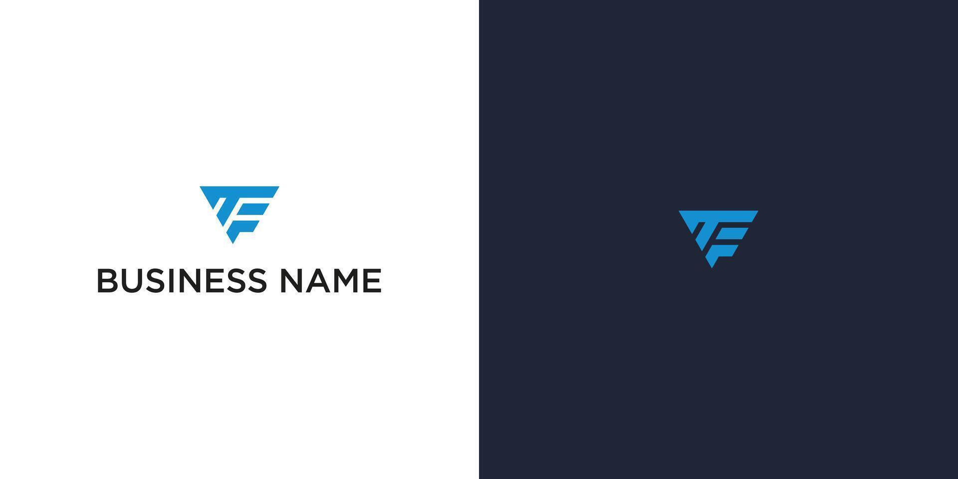 TF Triangle Initials Logo Abstract Modern Business Design vector