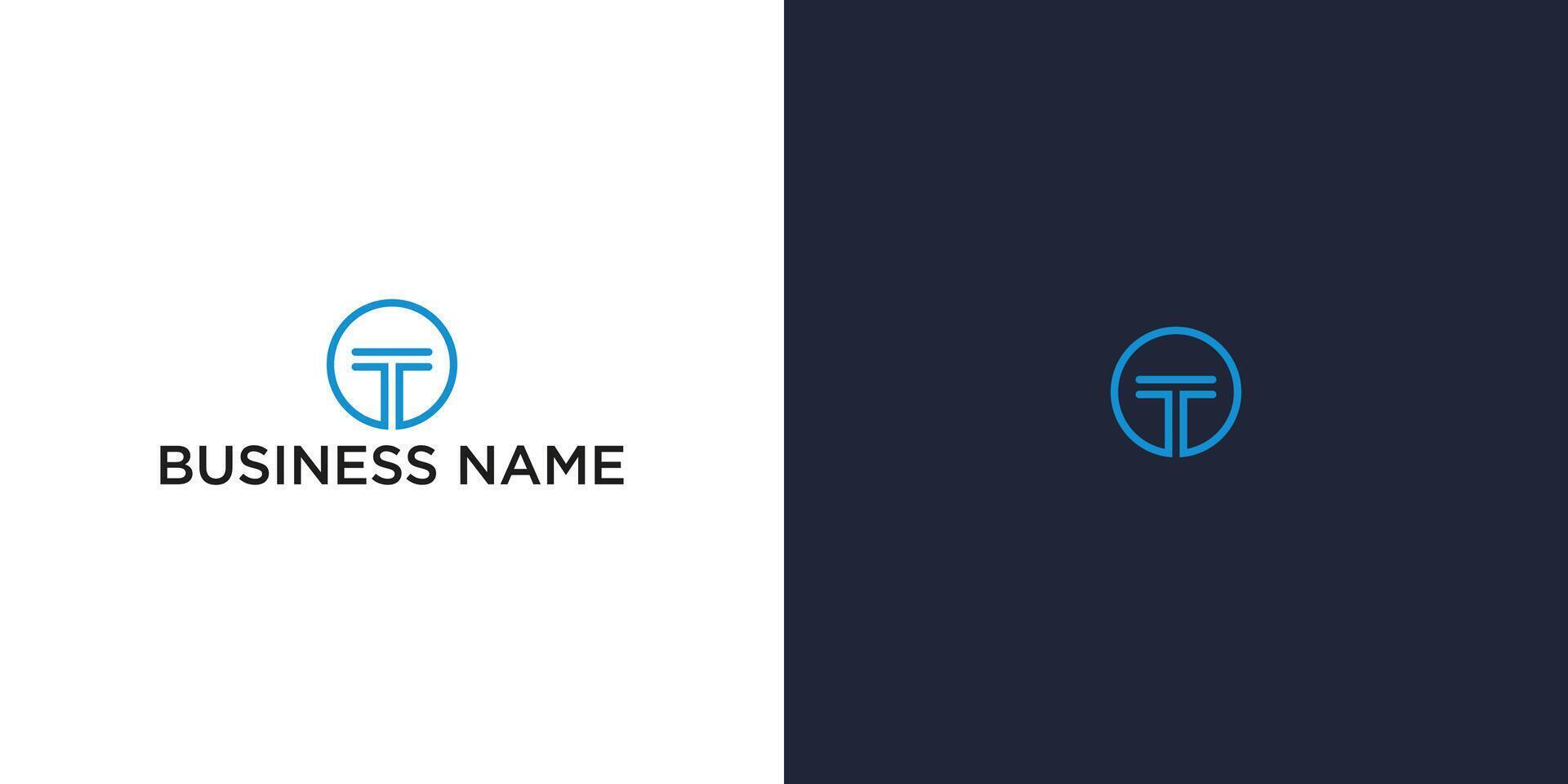 Monogram T Corporate Logo Simple Circular Frame Design for Professional Business Branding vector