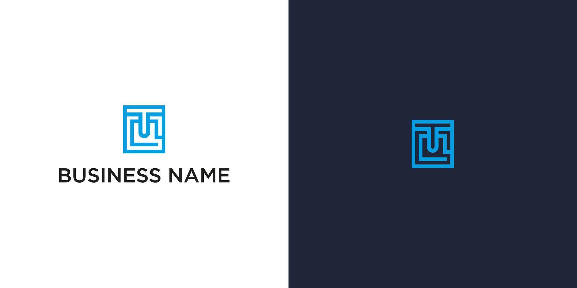 TM Maze Logo with Geometric Pattern on Square Background Modern Corporate Branding Design vector