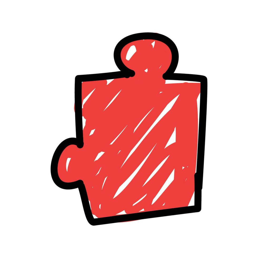 set of an Business Crayon Doodle Puzzle vector