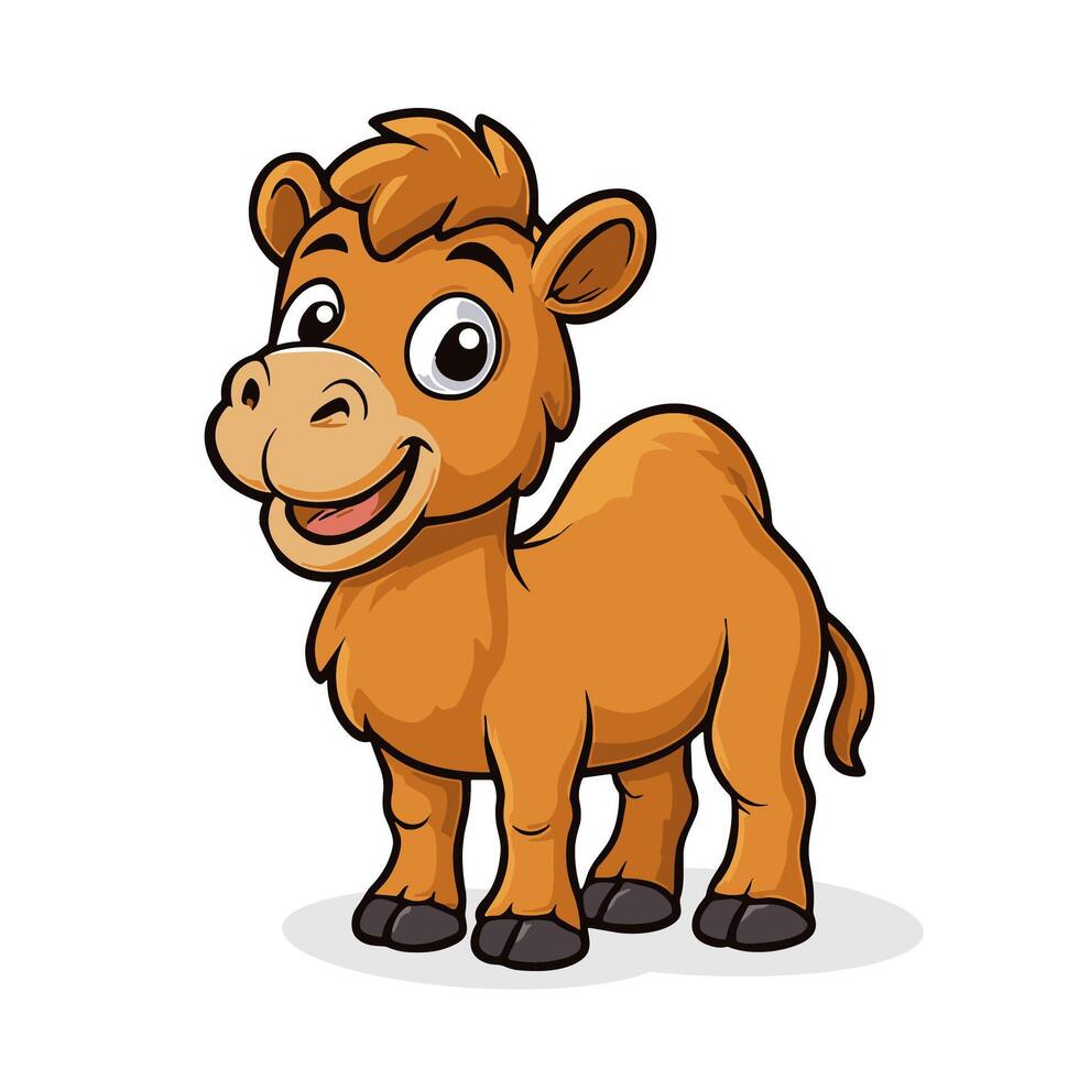 Camel Cartoon Cute Smiling Camel Illustrations vector