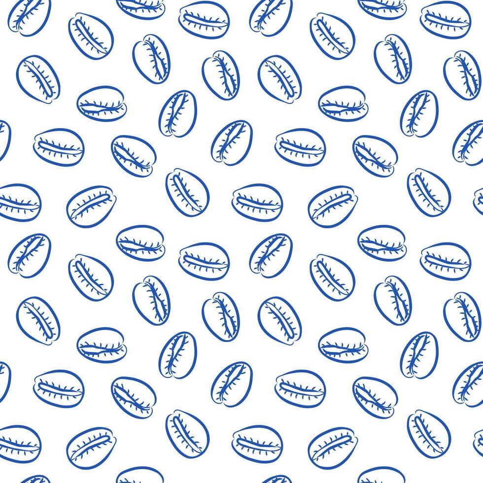 A beautifully crafted and seamless pattern design featuring blue coffee beans artwork vector