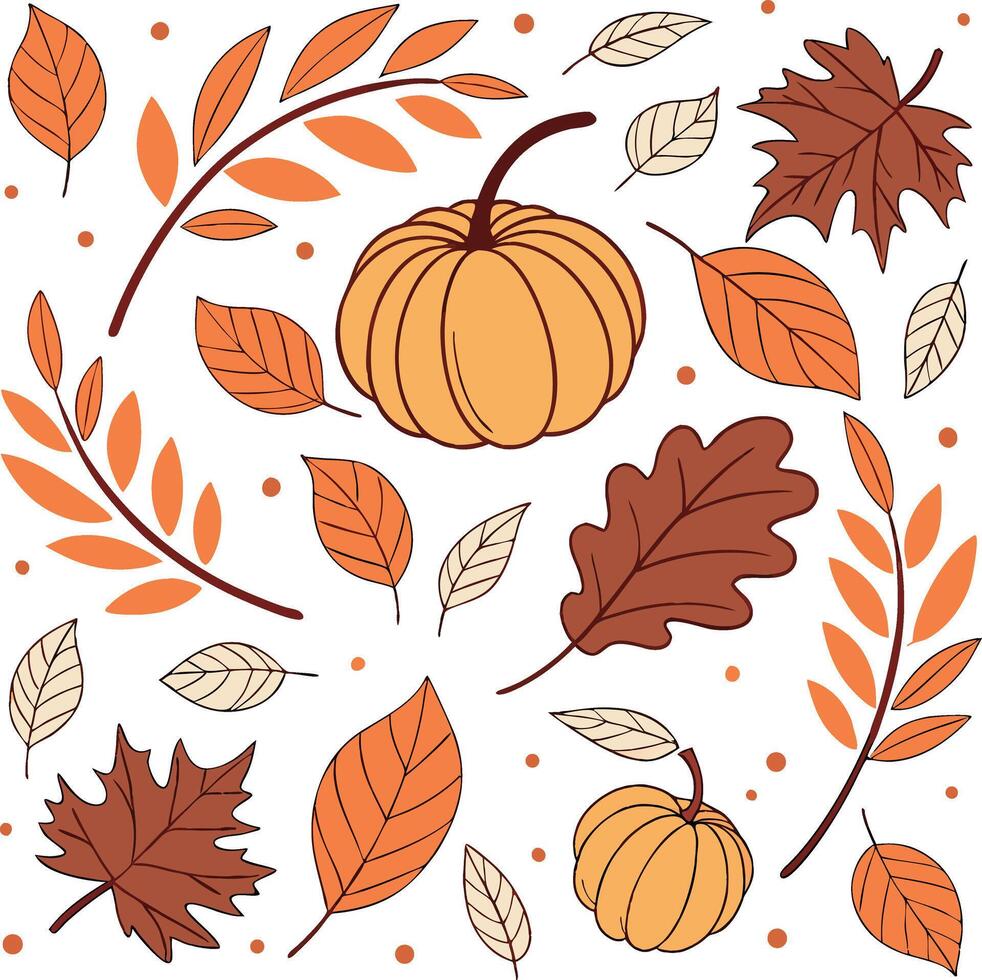 Fall Season Leaves Pattern Illustration vector