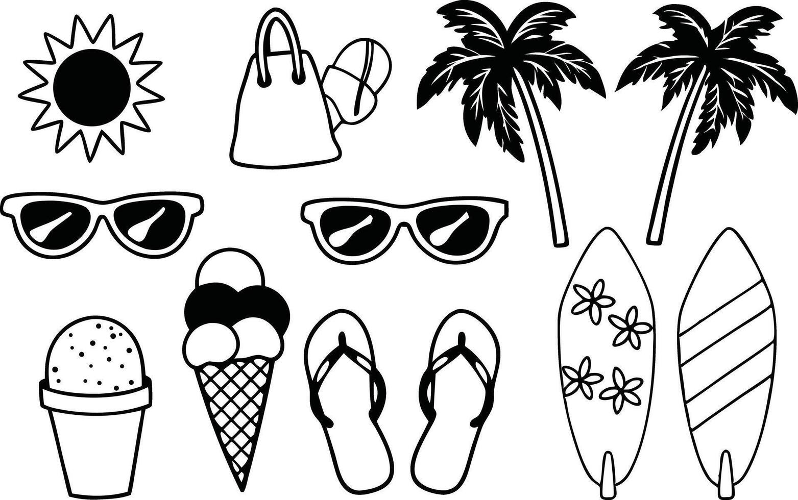 Summer Holiday Elements for Design and Branding vector