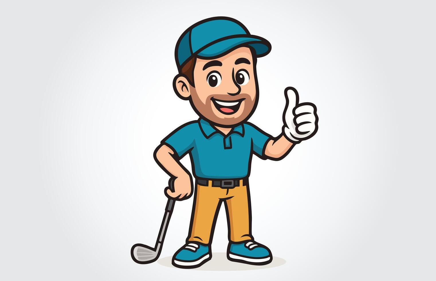Golf Player Mascot Cartoon character Template vector