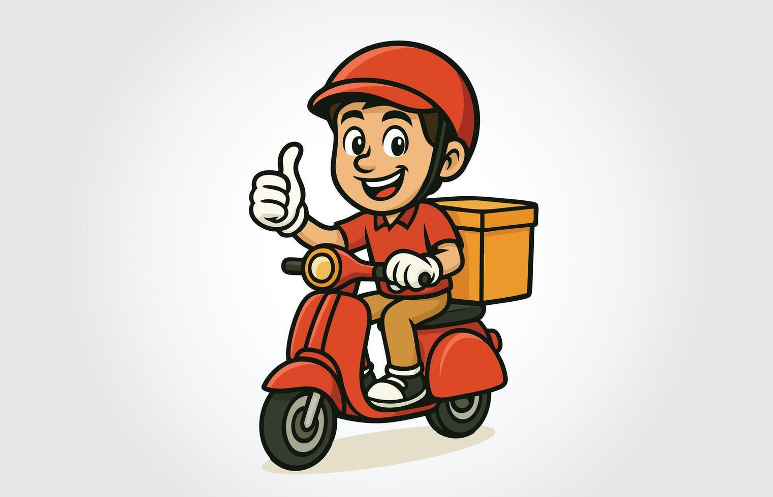 Delivery Boy Mascot Cartoon Character Template vector