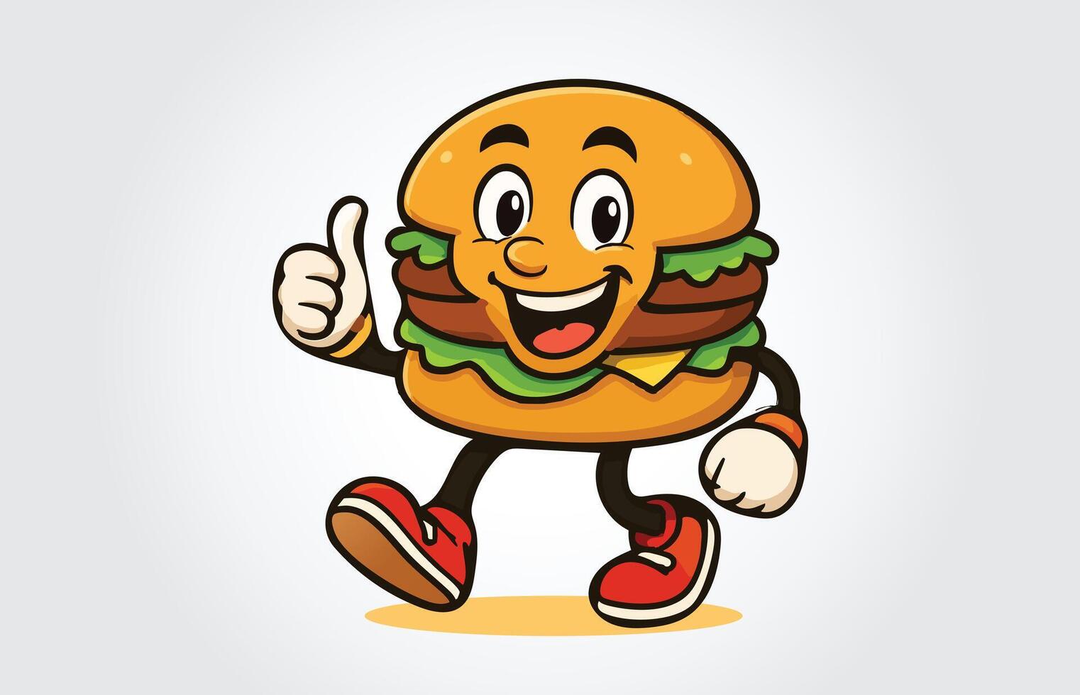 Burger Mascot cartoon character template vector