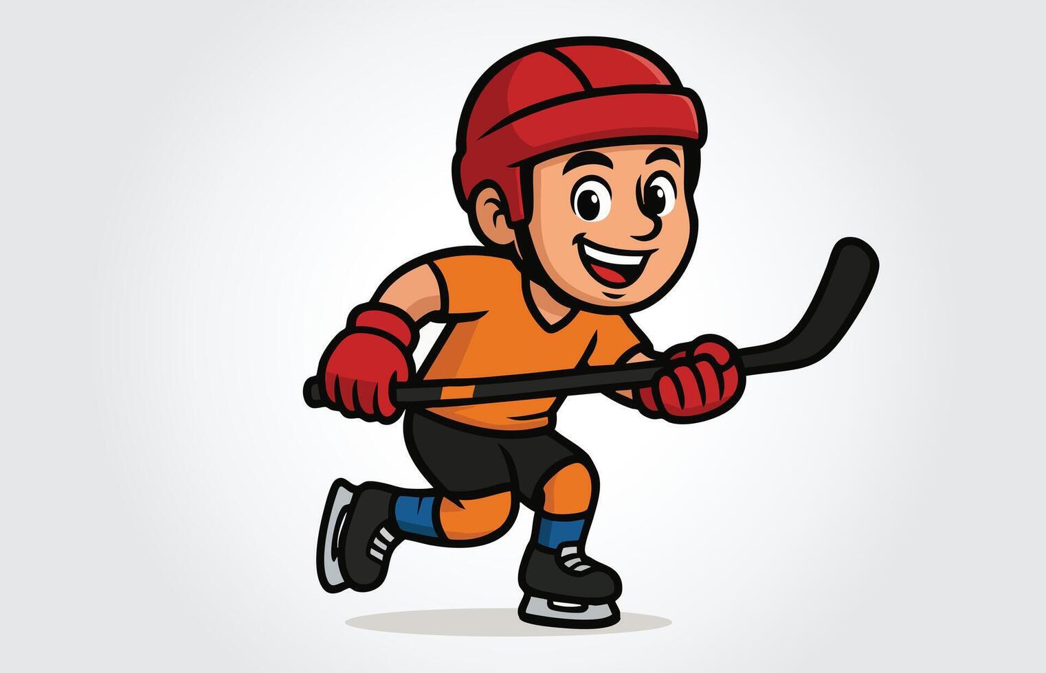 Hockey Player cartoon character template vector