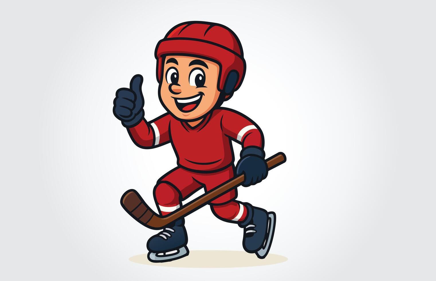 Hockey Player Mascot cartoon character template vector