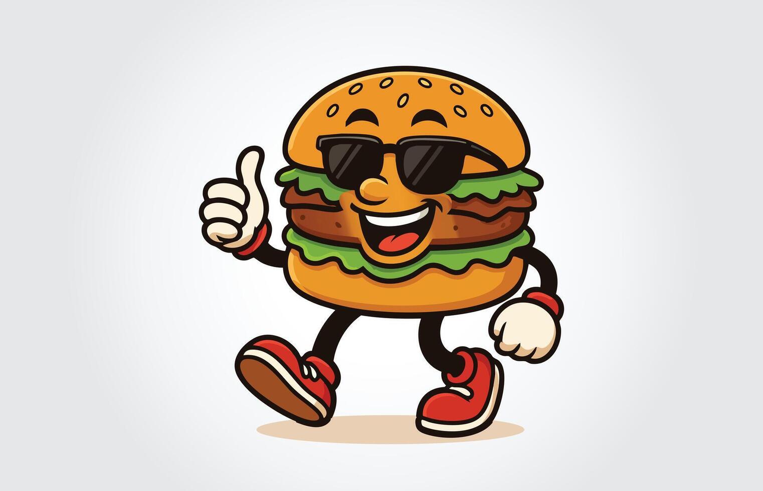 Burger logo Mascot cartoon character template vector