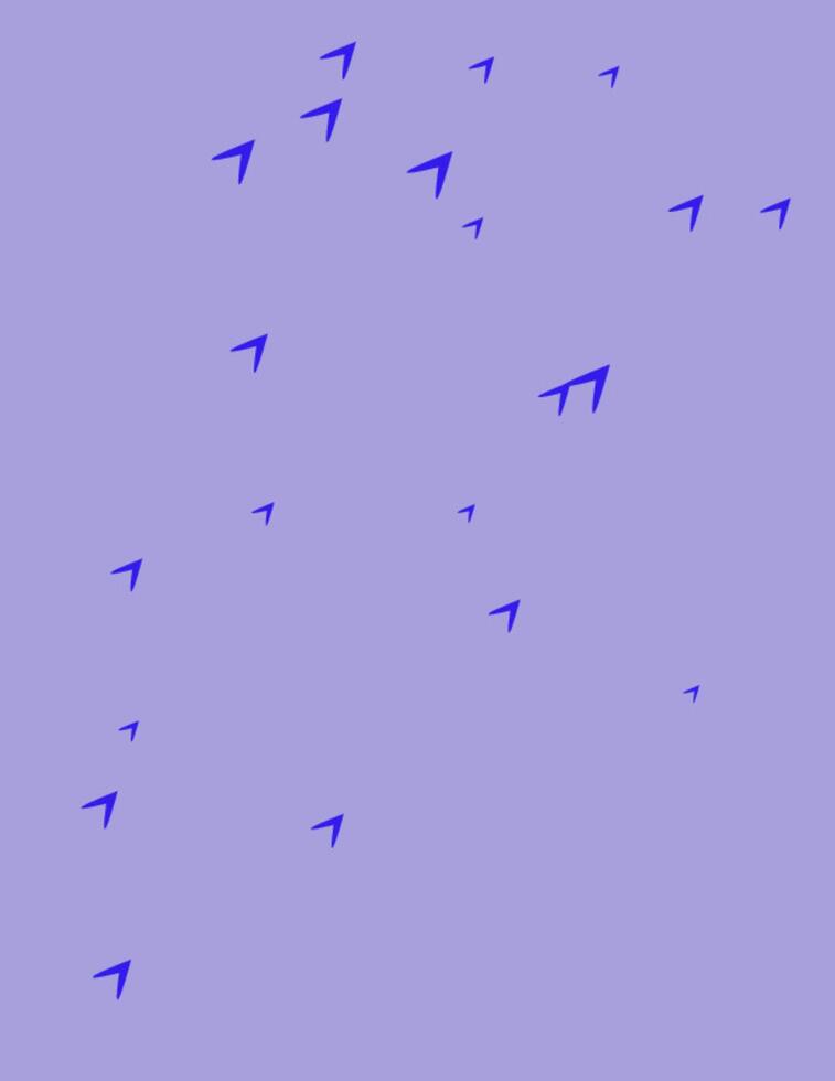 Abstract Purple Background with Scattered Blue Arrow-Shaped Elements vector