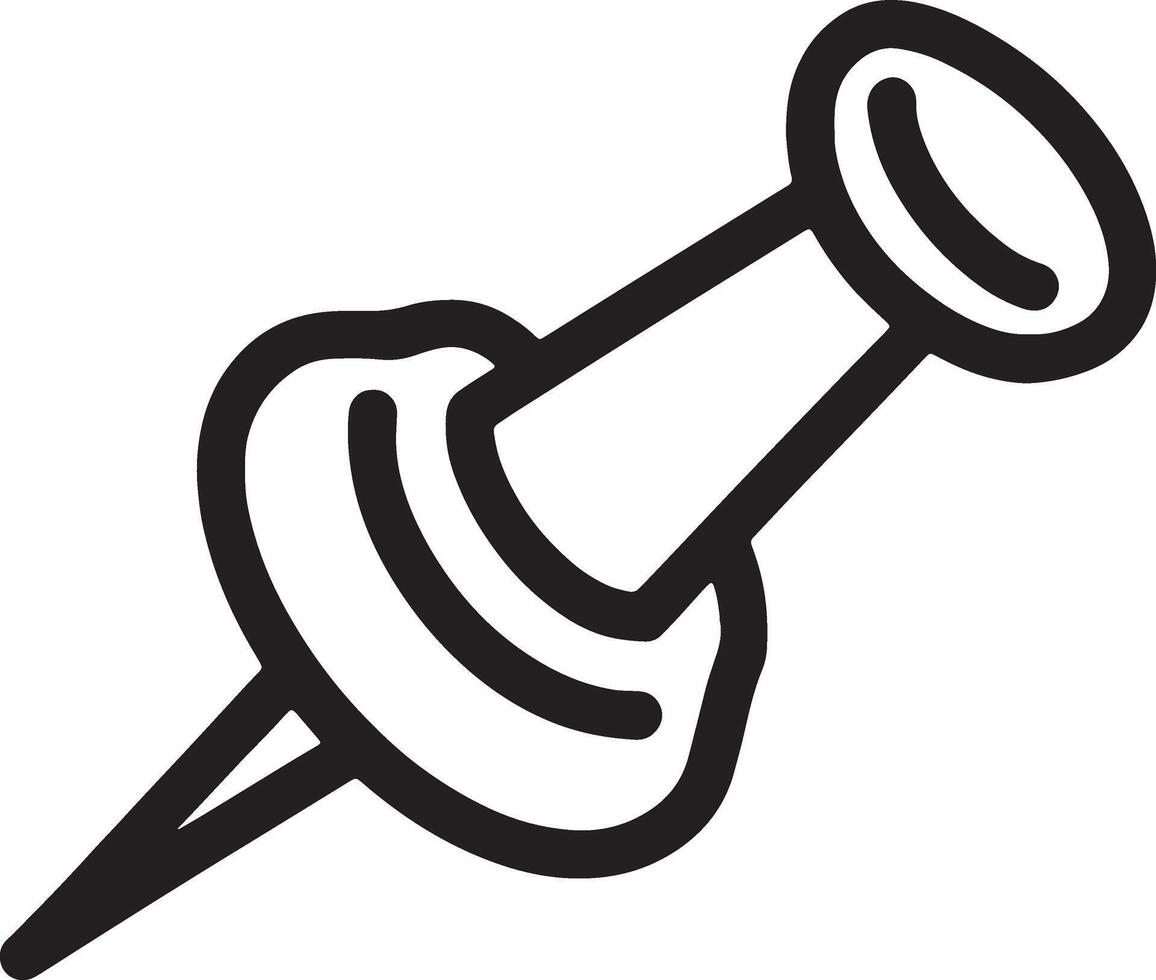 push pin line art premium quality vector