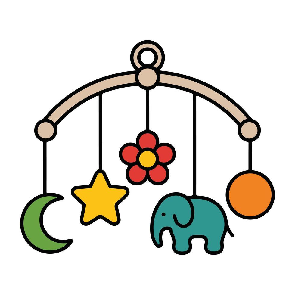 Baby mobile icon vector