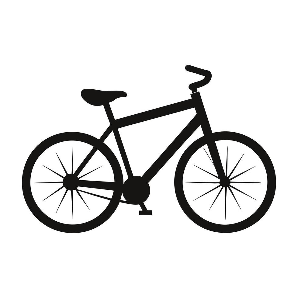 Simple illustration of a black bicycle isolated on a white background for design vector