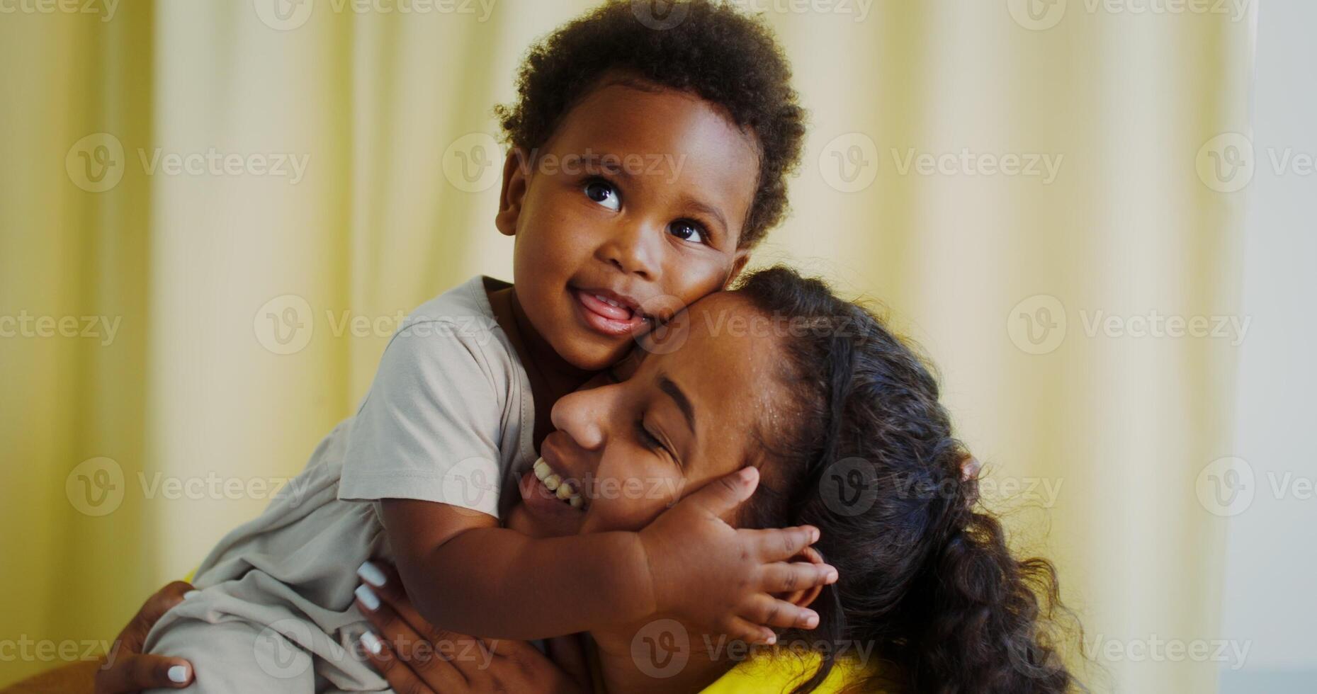 Mom and a baby of African-American photo