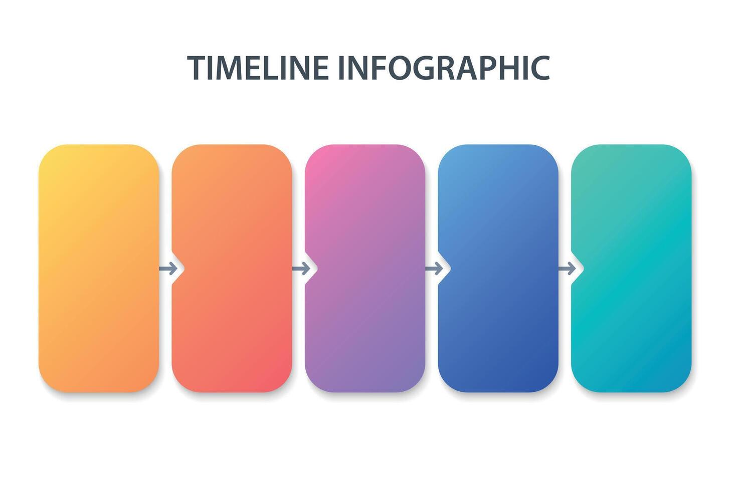 Colorful five-step timeline infographic with smooth gradient blocks vector
