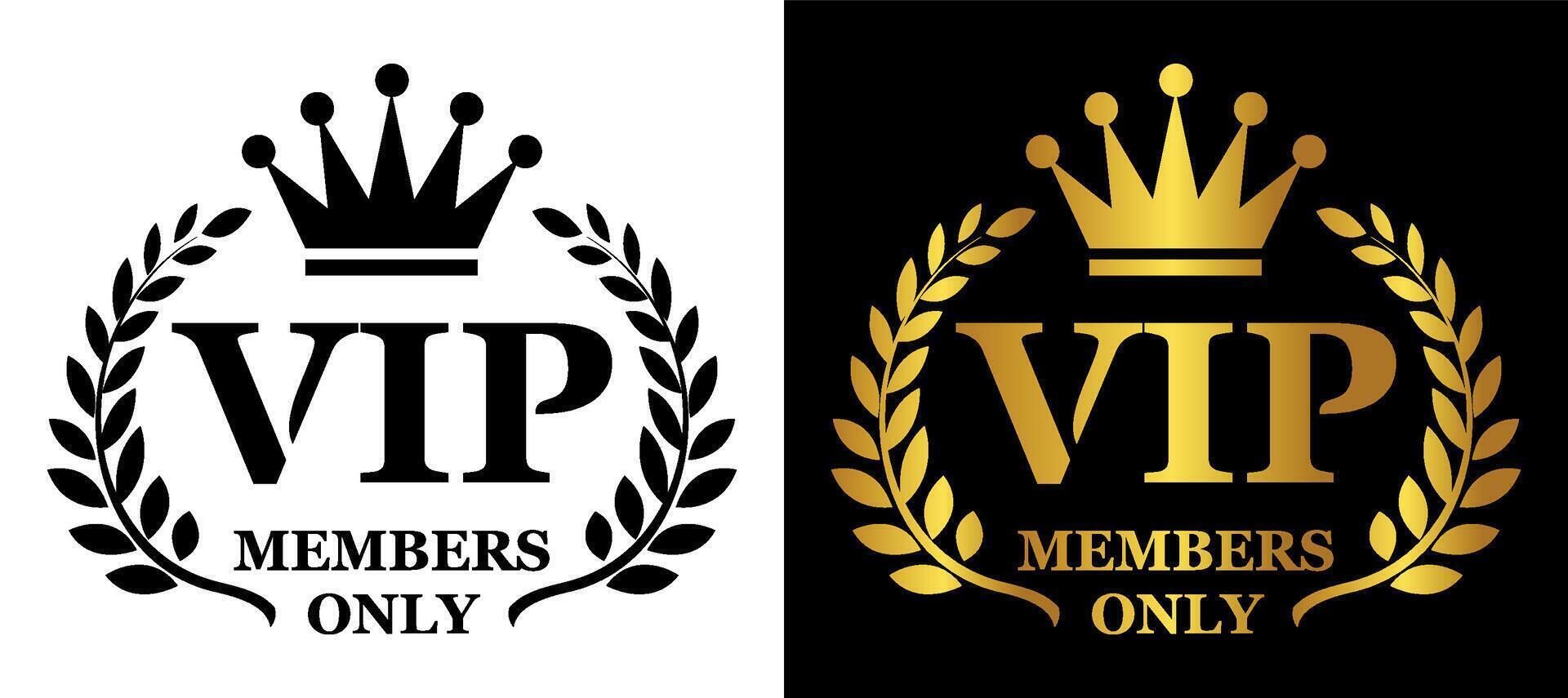 VIP members only logo with laurel vector