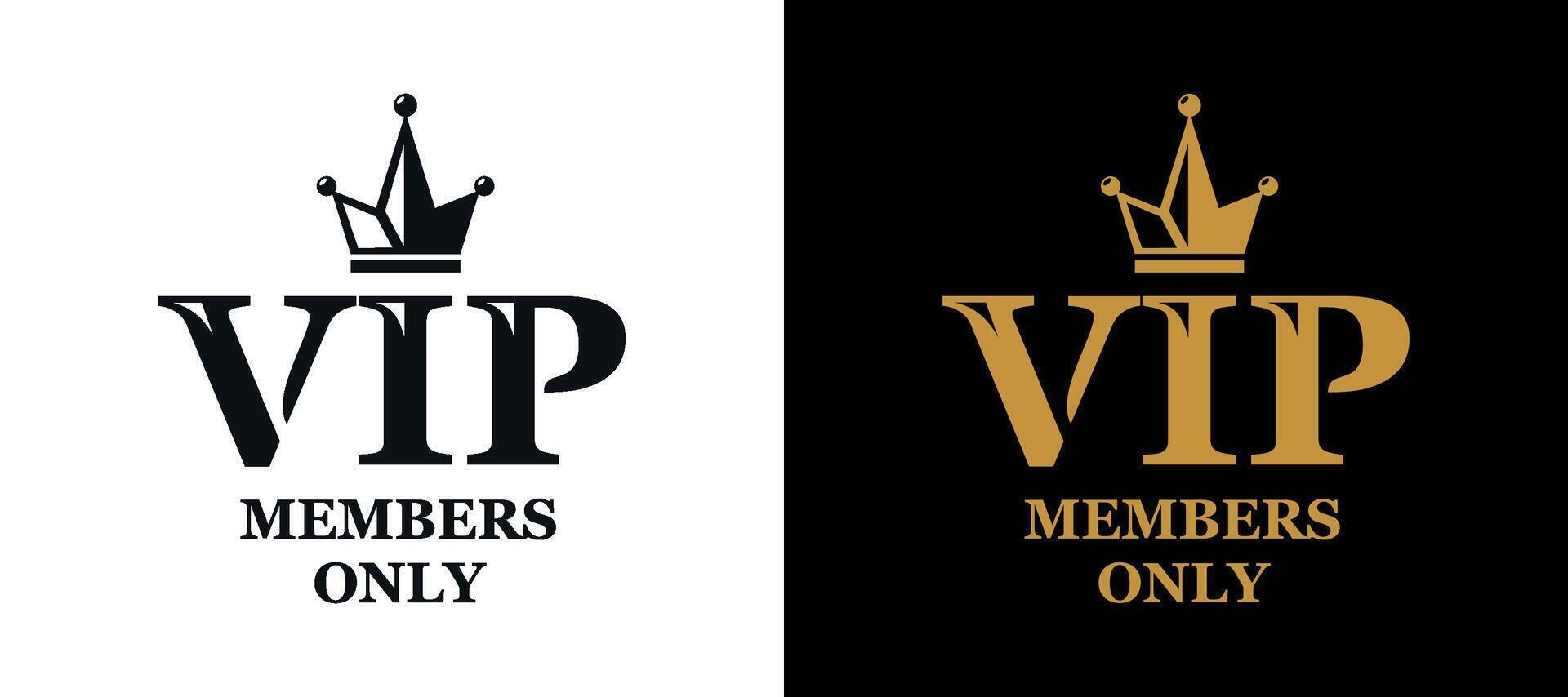 VIP members only crown logo vector