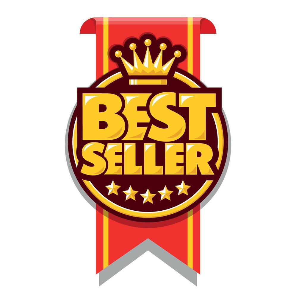 Best Seller sign on red ribbon vector