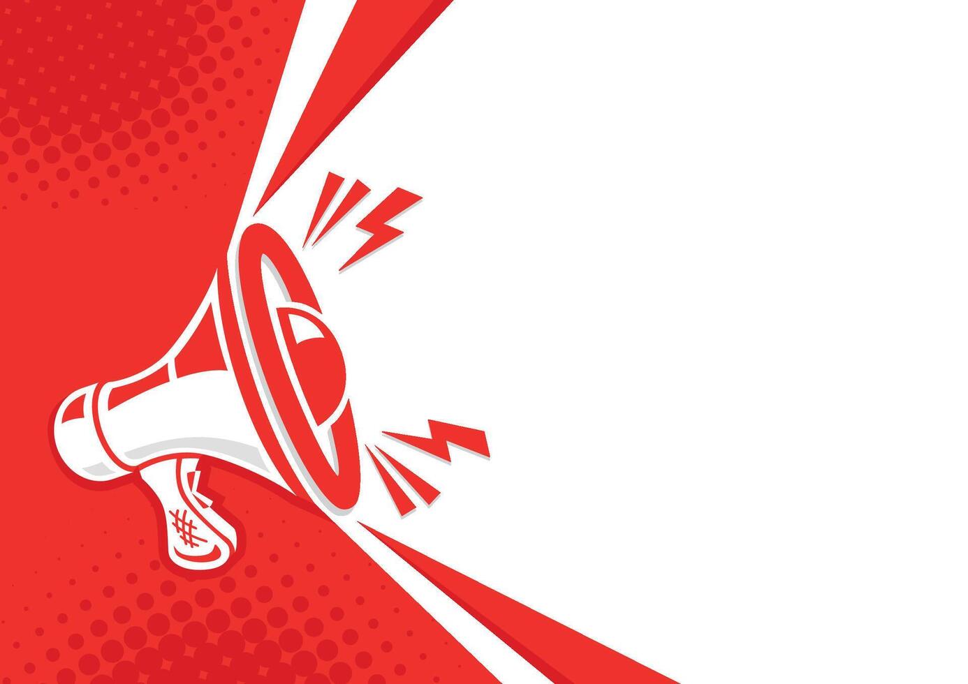Important message attention with red megaphone vector