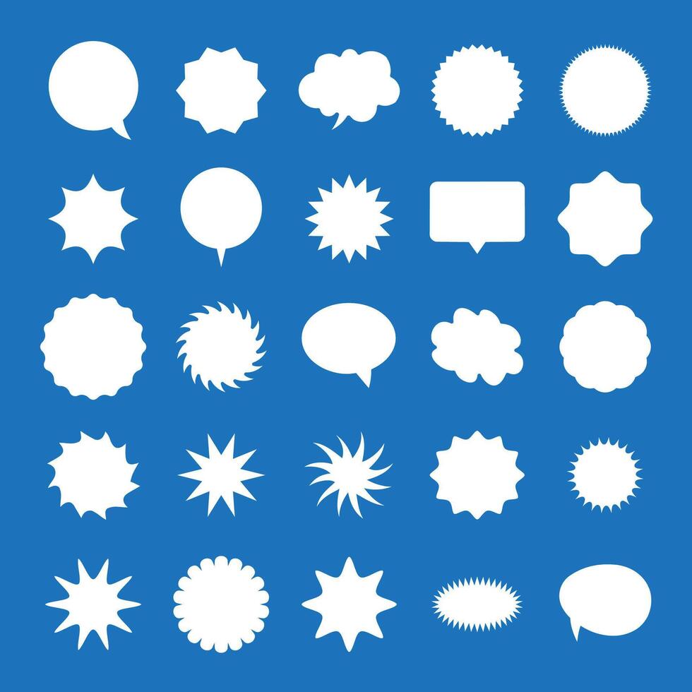 Blank empty white speech bubbles vector