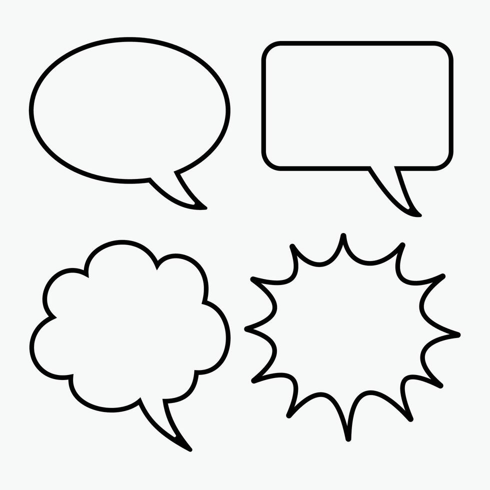 Blank empty speech bubbles vector