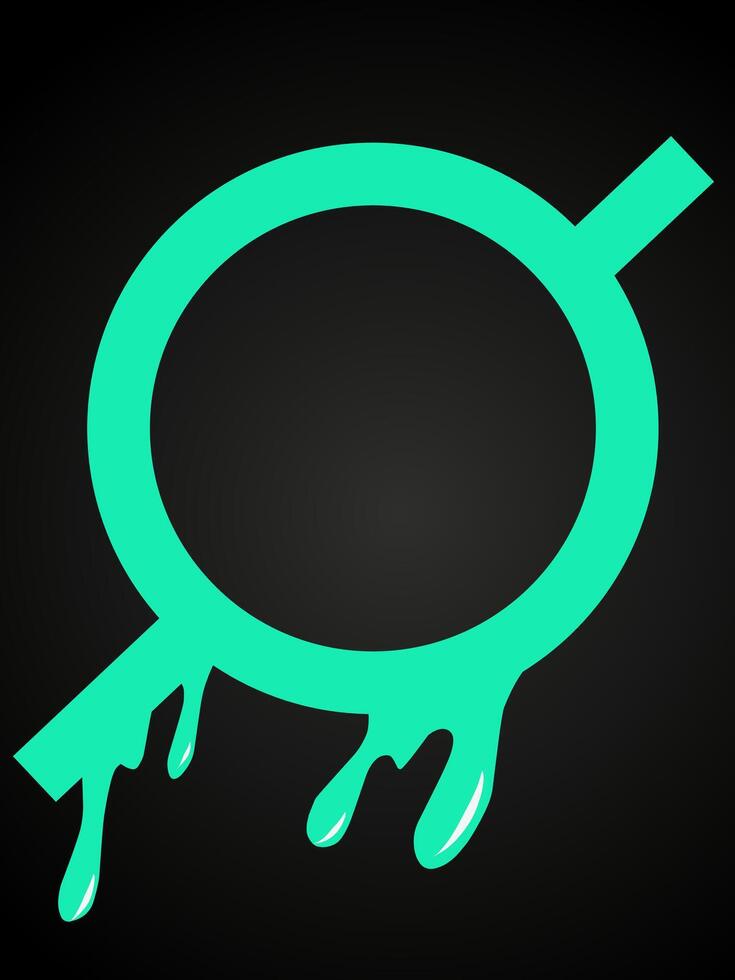 Green liquid dripping circle border black background vector