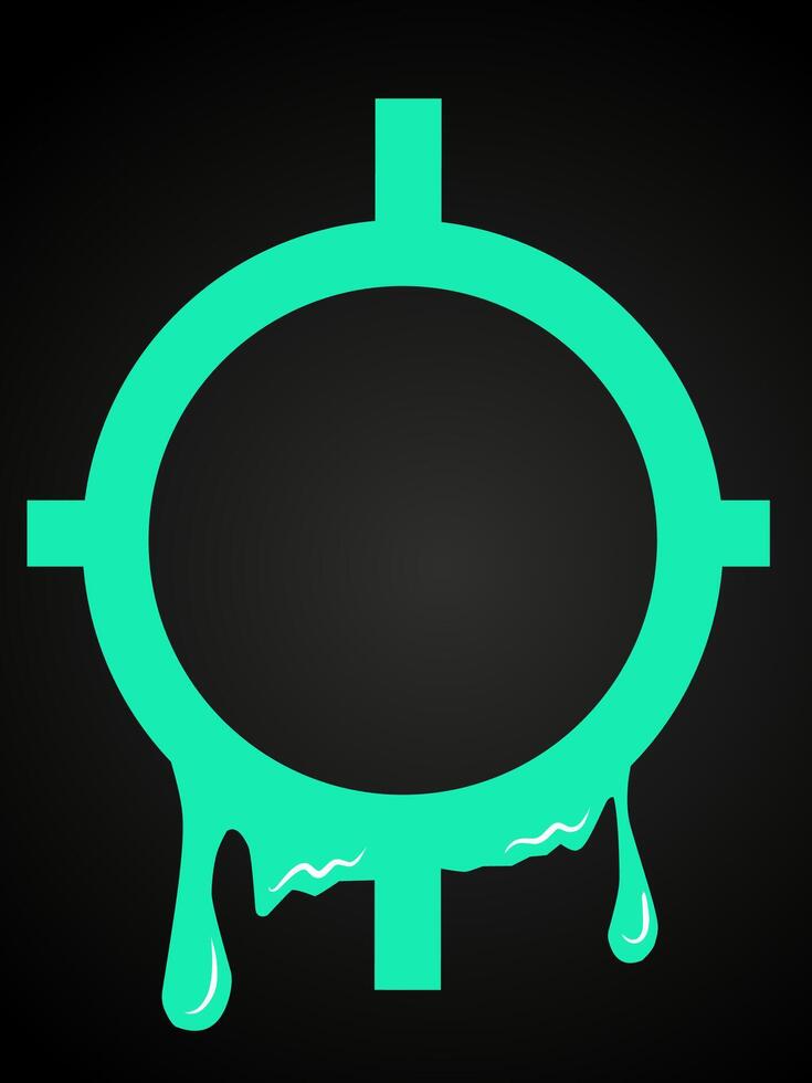 Green circle with dripping liquid vector