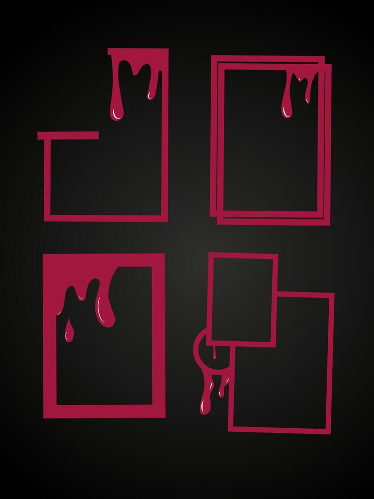 Four Red Melting Frame vector