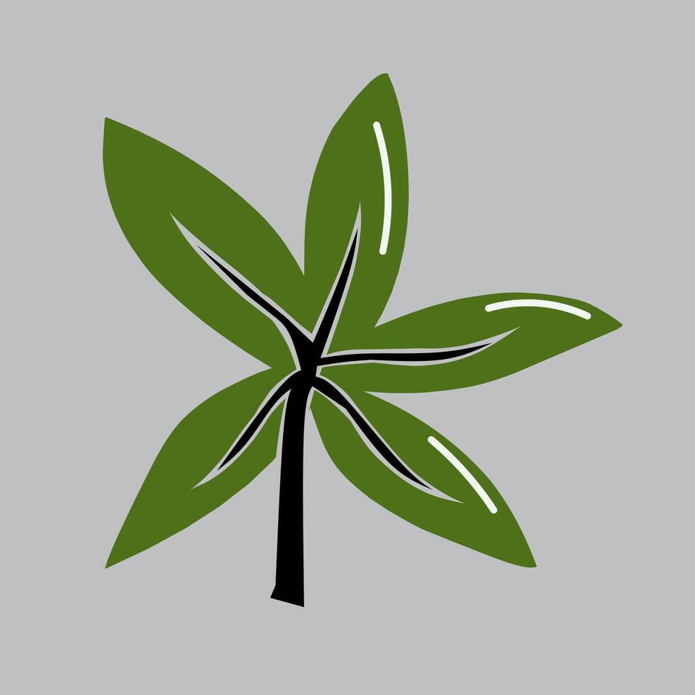 Green leaf cartoon design illustration vector