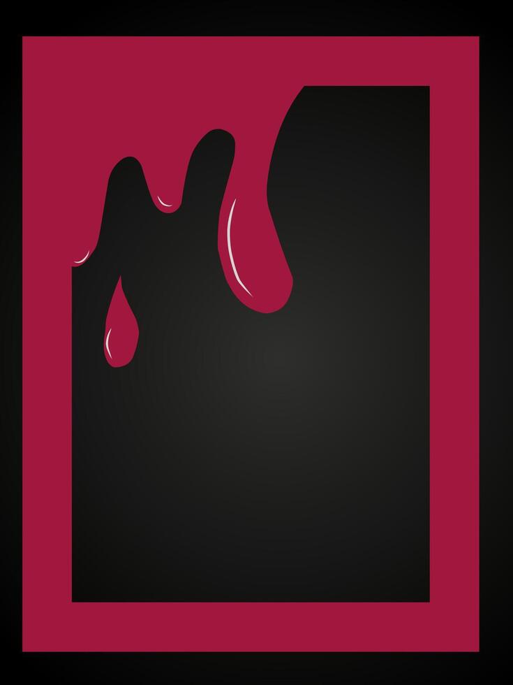 Red liquid frame with black background vector