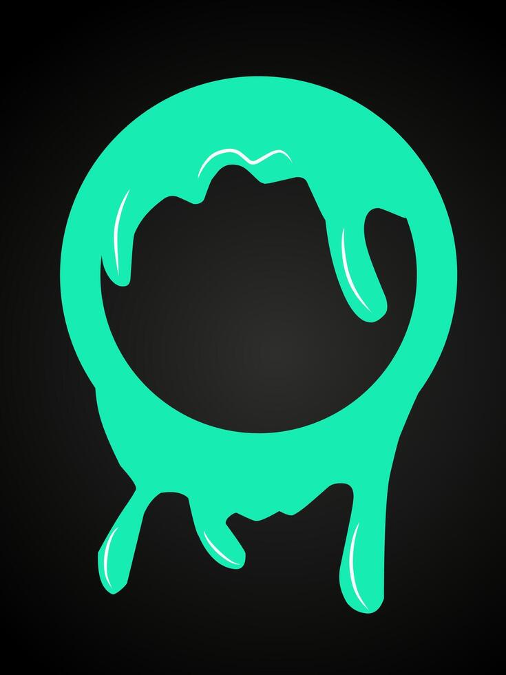 Green liquid dripping black background vector