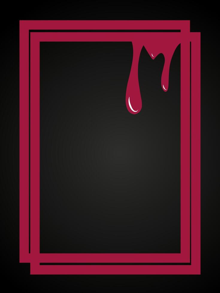 Red liquid frame on black background vector