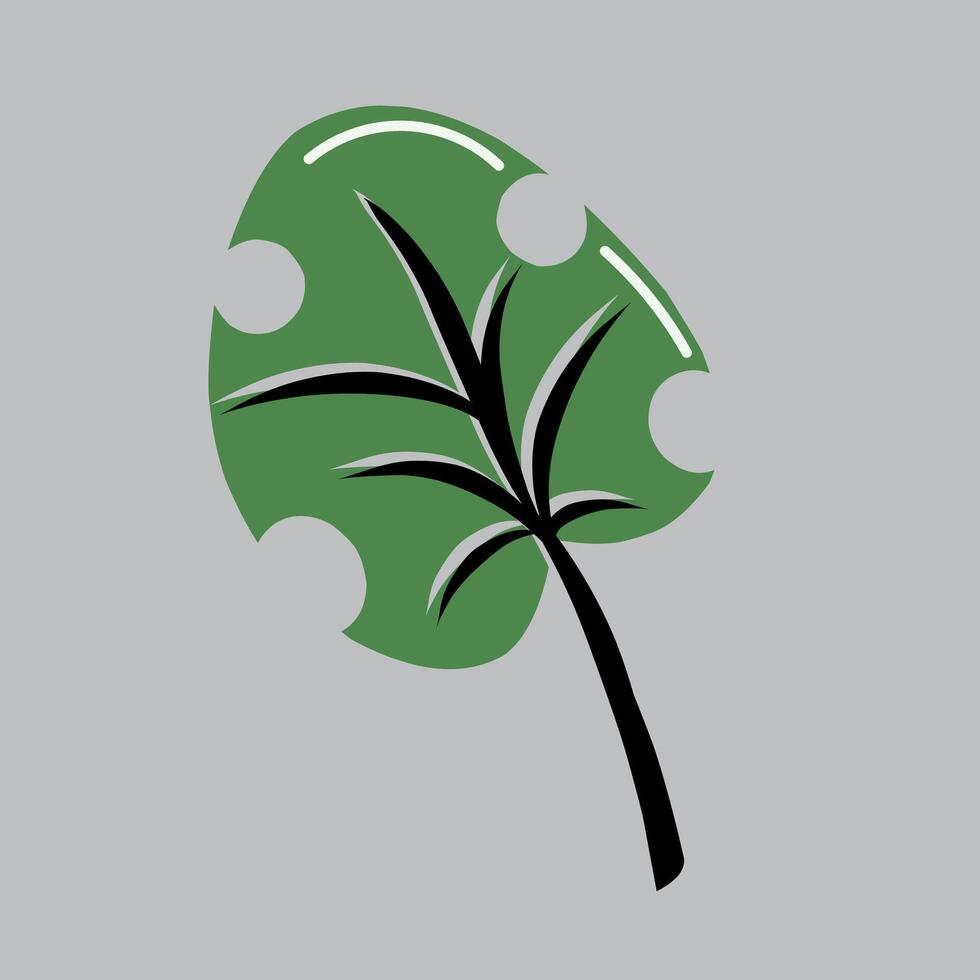 Green leaf cartoon design vector