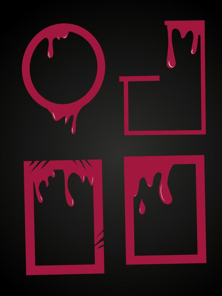 Red Melting Frame Four Item vector