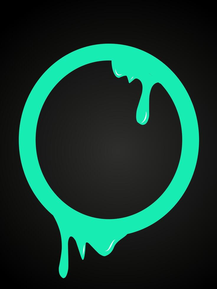 Green circle border with dripping liquid vector