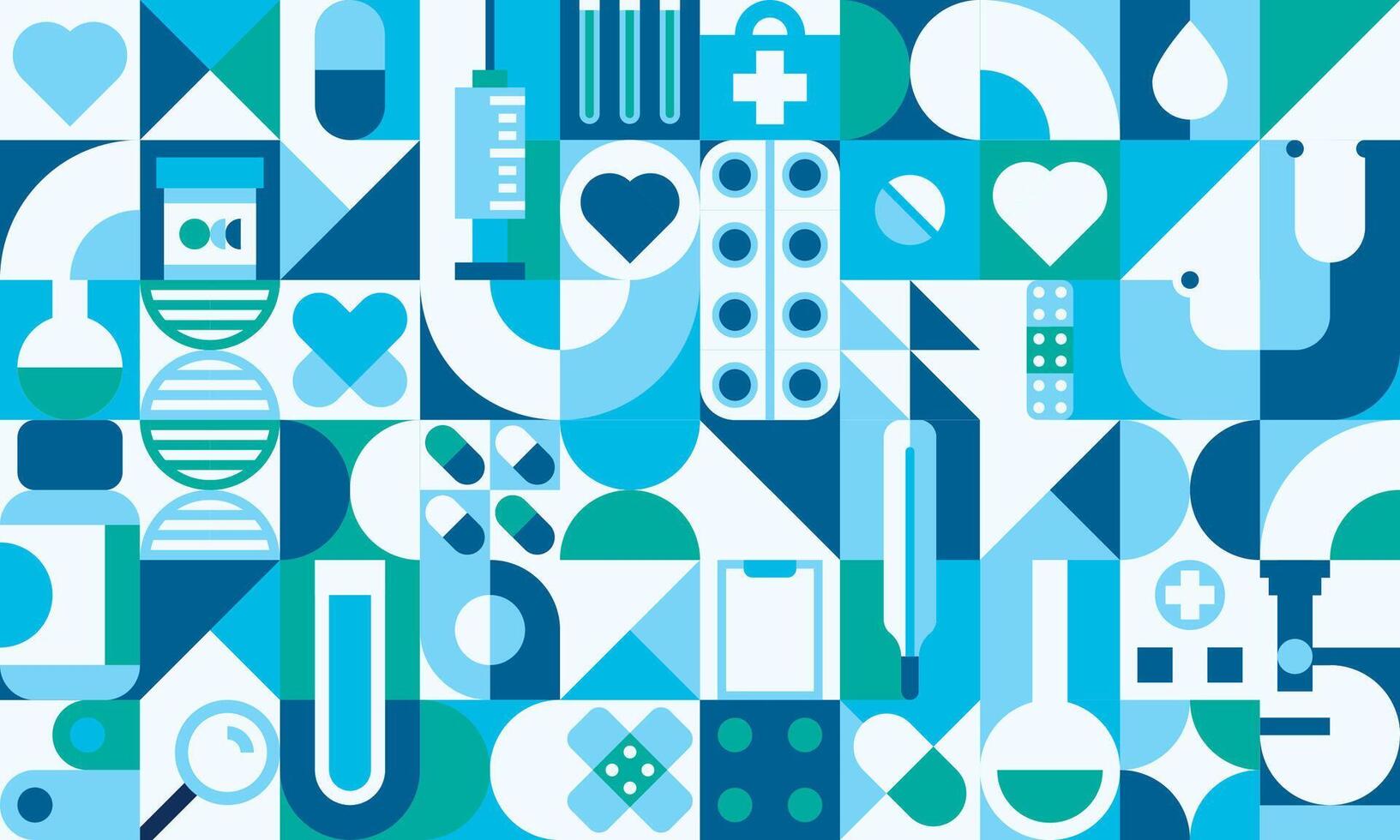 Healthcare medicine geometric pattern modular tile vector