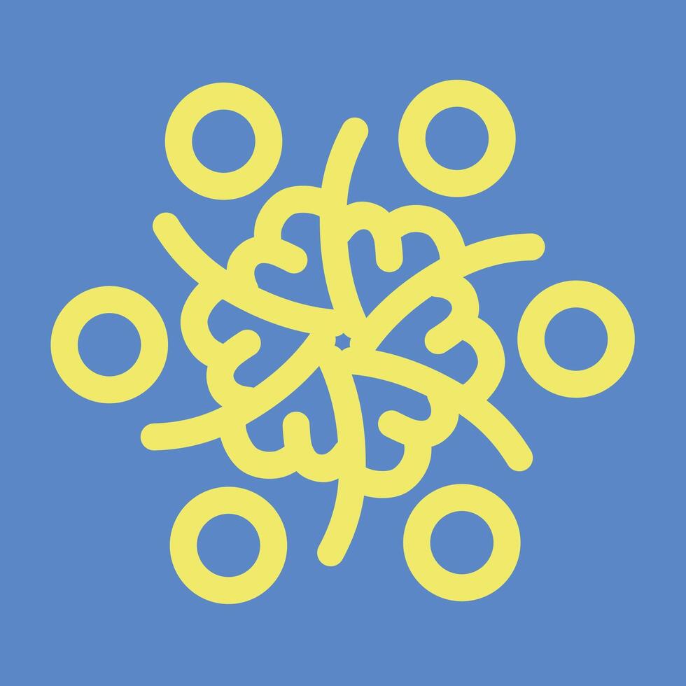 Circular Decorative Symbol in Line Art vector