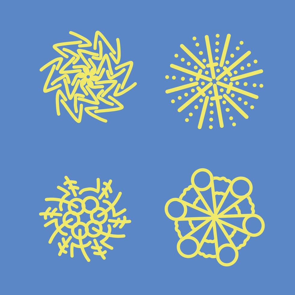 Yellow Bloom Motif with Geometric Balance vector