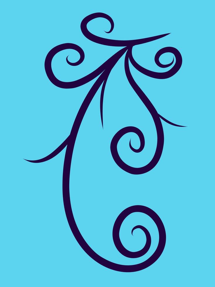 Floral-Inspired Swirl Pattern on Blue vector