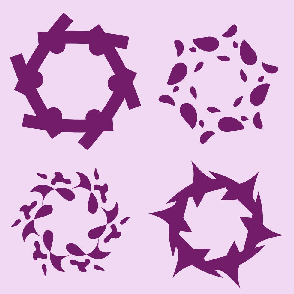 Stylized Round Abstract Icons Collection vector