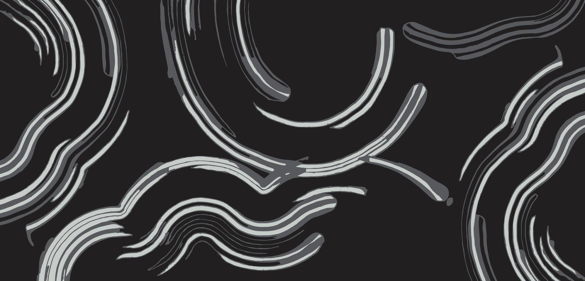 Hand drawn curvy brush lines abstract waves and water pattern, Japanese folk, ethnic wood carving, block print, sculpting texture background, simple graphic for textile, decoration, wrapping paper vector