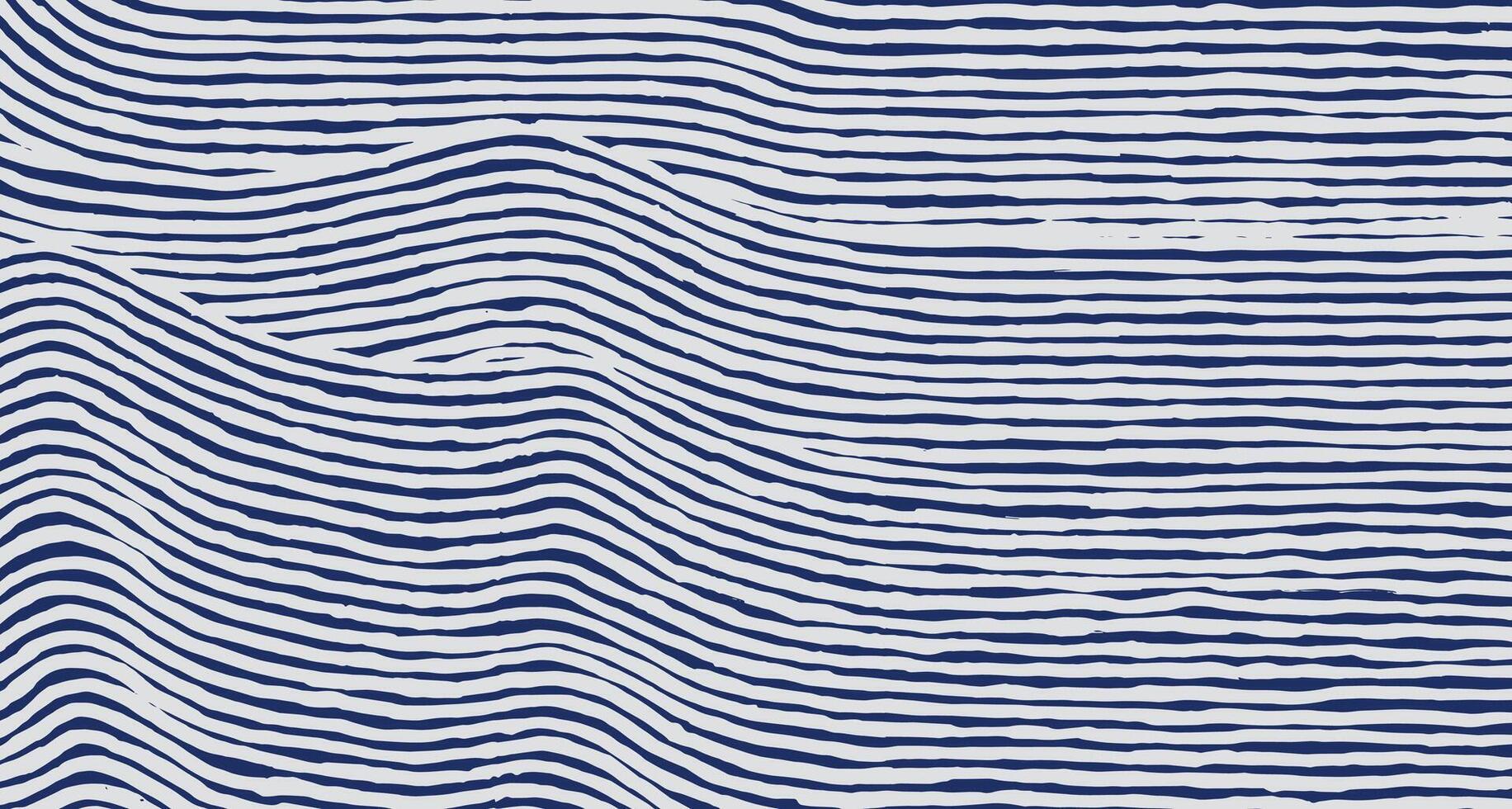 Hand drawn brush lines abstract minimal water current flowing pattern, Japanese and ethnic wood carving, block print texture background in white and blue, simple graphic for textile, carpet vector