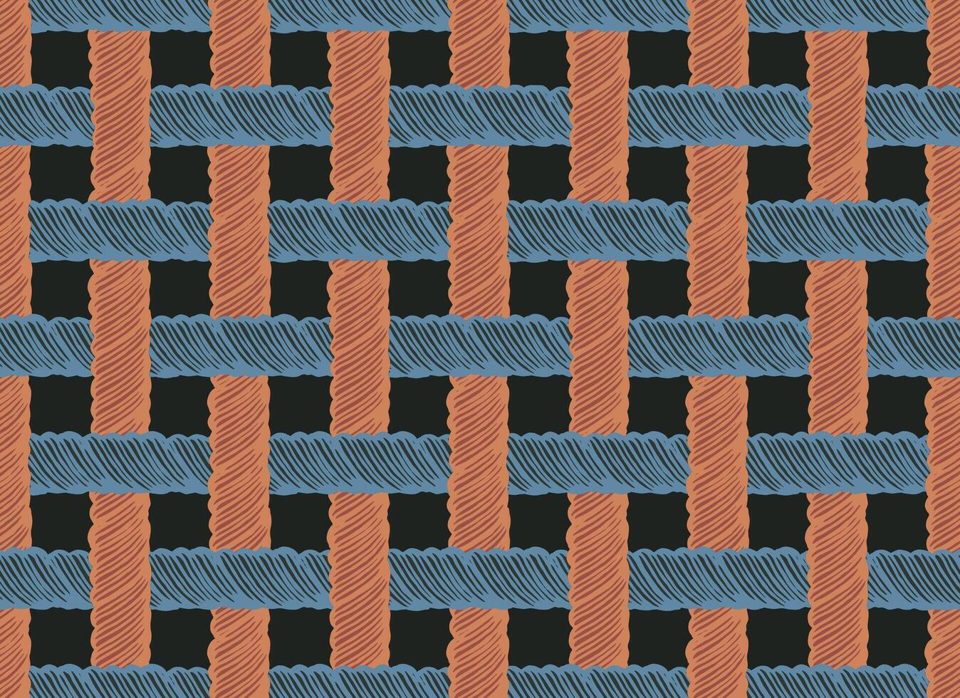 Close up rope and thread simple weaving abstract pattern, Japanese folk, ethnic hand drawn brush lines, wood carving, basketry texture background, minimal graphic for textile, carpet, decoration vector